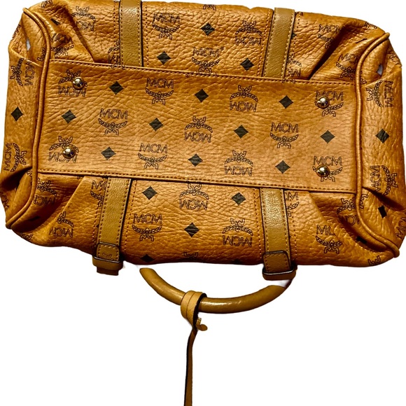 AUTHENTIC EUC MCM Visetos Cognac Coated Canvas & Leather Bag - Picture 5 of 15